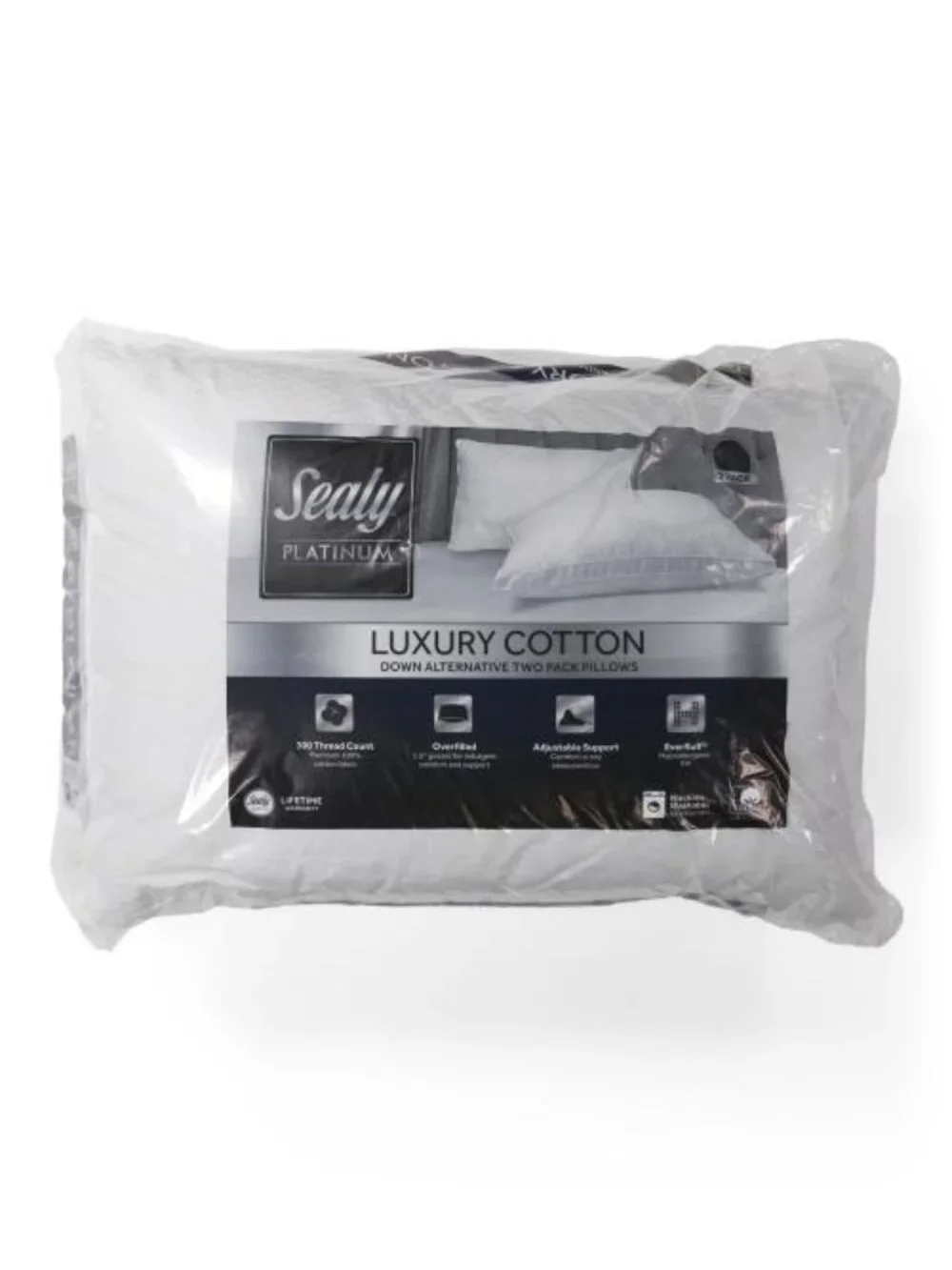 SEALY 2pk 300tc Cotton Luxury Pillows
